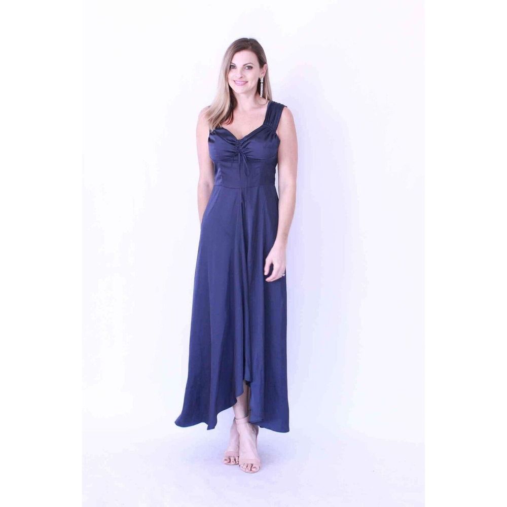 EMPIRE MAXI DRESS WITH GATHERED SLEEVE Size XS